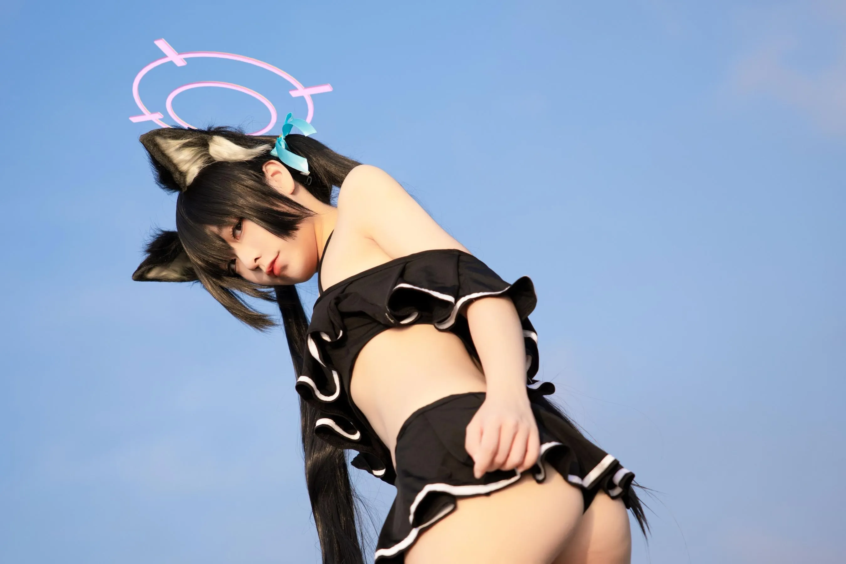 G44不会受伤 – NO.80 碧蓝档案 黑見芹香 海边泳装 [21P]插图5
